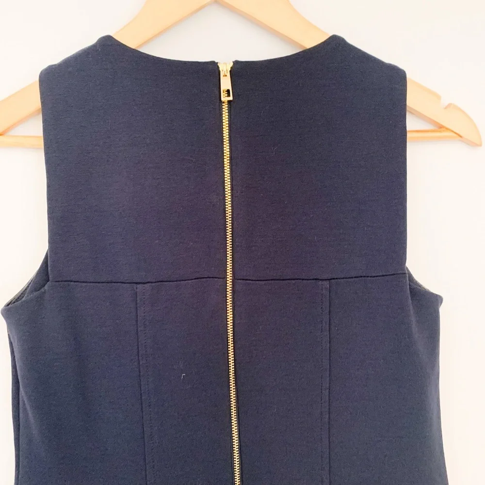 Vince Camuto Soft Navy Blue Sailor Full Back Zip Sleeveless Dress-Size 2 - Picture 9 of 13